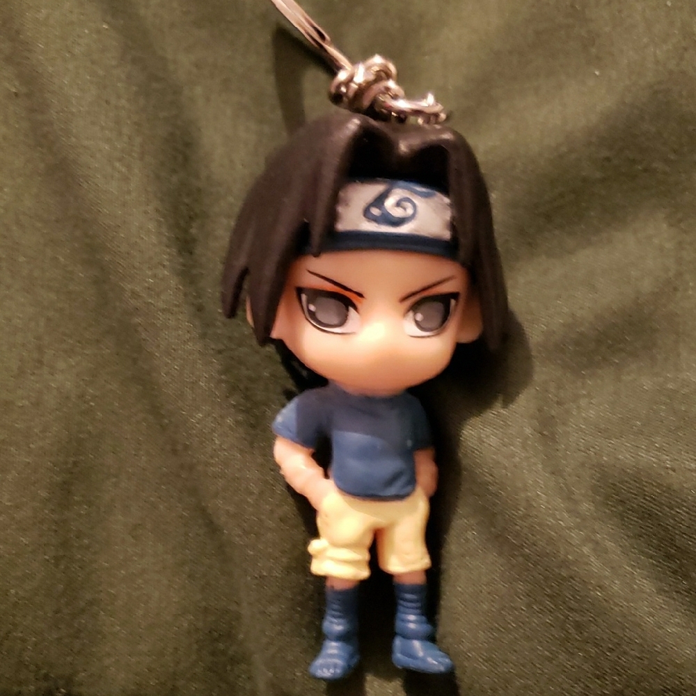 Chibi Naruto Anime Keychain Blue and Black Accessory